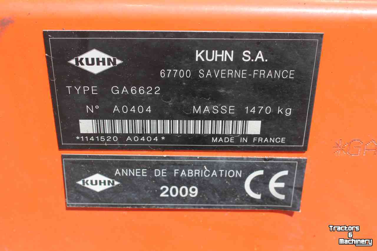 Rugger / Hark Kuhn GA6622 dubbele cirkelhark wiersmachine hark rugger zijafleg treintjeshark