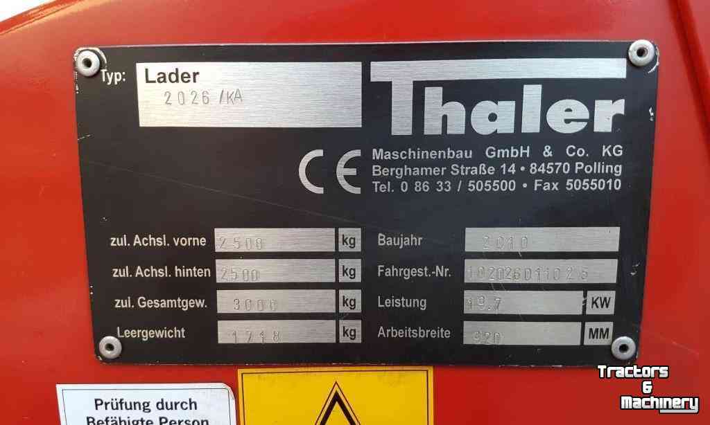 Shovel / Wiellader Thaler 2026 KA Loader