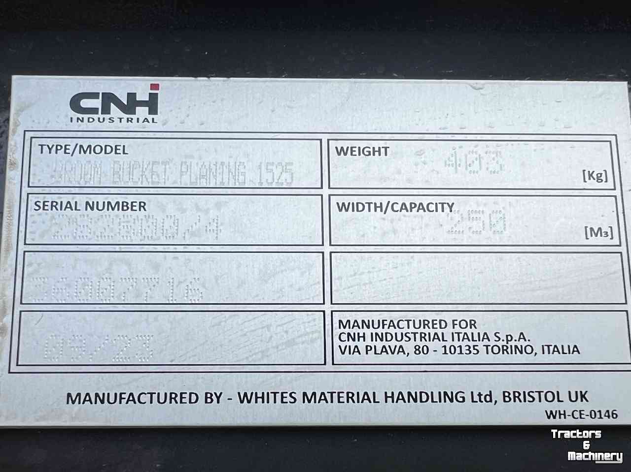 Schranklader Case CNH 1525 Hydr Bezem+Opvangbak  1525cm breed voor CNH Schranklader