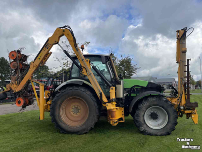 Traktoren Deutz Agrotron ttv 610 met herder cavalier mbk 418 en herder front giek